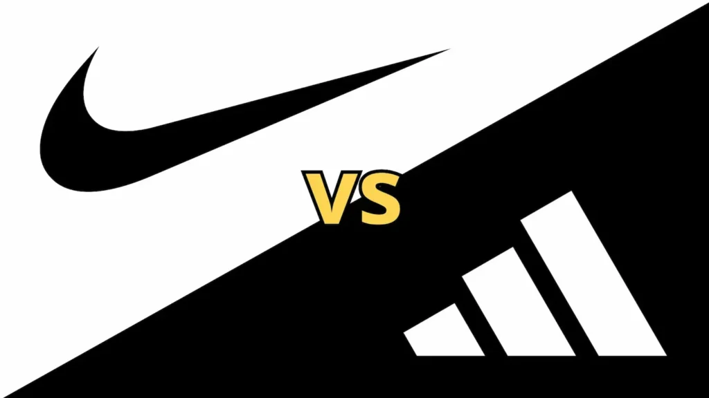 Ilustración que enfrenta a los logos de Nike y Adidas